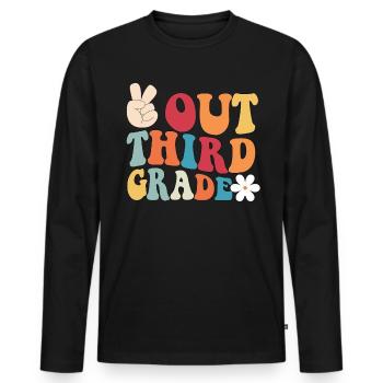 Frieden aus der dritten Klasse Graduation FriedenH - Männer Premium Bio Langarmshirt - Schwarz - Vorne - Nico (187cm)
