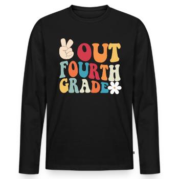 Frieden aus der vierten Klasse Graduation Frieden - Männer Premium Bio Langarmshirt - Schwarz - Vorne - Nico (187cm)