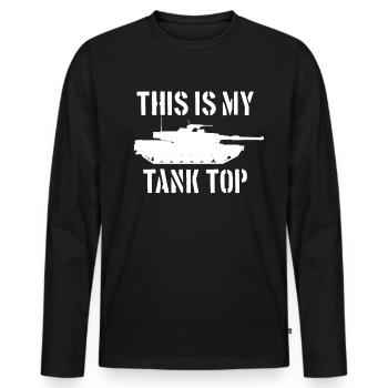 Dies ist mein Tank Top Abrams Tank lustig Milit�r - Männer Premium Bio Langarmshirt - Schwarz - Vorne - Nico (187cm)