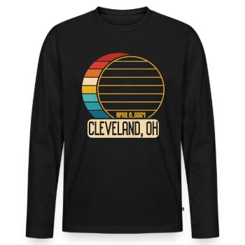 Total Solar Eclipse Ohio Cleveland 28. April 2024C - Männer Premium Bio Langarmshirt - Schwarz - Vorne - Nico (187cm)