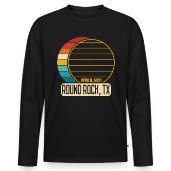 Total Solar Eclipse Texas Round Rock April 28, 202 - Men's Premium Organic Long Sleeve Shirt - black - Front - Nico (187cm)
