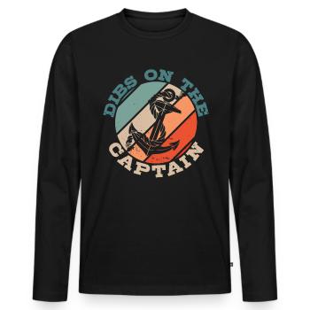 Dibs �ber den Captain Funny Captain Frau Captain C - Männer Premium Bio Langarmshirt - Schwarz - Vorne - Nico (187cm)