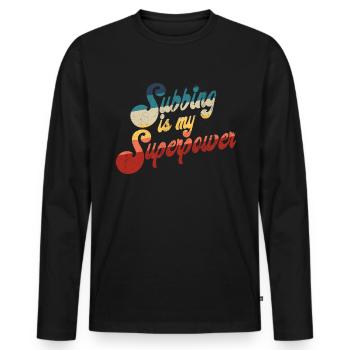 Subbing ist mein Supermacht Retro Sub -Lehrer - Männer Premium Bio Langarmshirt - Schwarz - Vorne - Nico (187cm)
