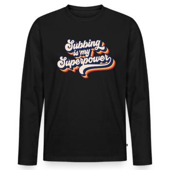 Subbing ist mein Supermacht Retro Sub -Lehrer - Männer Premium Bio Langarmshirt - Schwarz - Vorne - Nico (187cm)