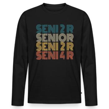 Klasse von 2024 Senior 2024 Retro -Abschluss 2024 - Männer Premium Bio Langarmshirt - Schwarz - Vorne - Nico (187cm)