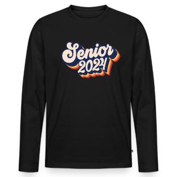 Klasse von 2024 Senior 2024 Retro -Abschluss 2024 - Männer Premium Bio Langarmshirt - Schwarz - Vorne - Nico (187cm)