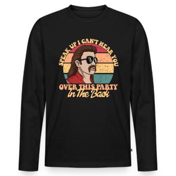 Sprechen Sie auf, ich kann dich nicht über diese P - Männer Premium Bio Langarmshirt - Schwarz - Vorne - Nico (187cm)