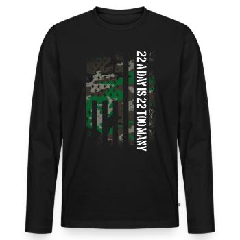 Veteran Selbstmordbewusstsein 22 pro Tag sind 22 z - Männer Premium Bio Langarmshirt - Schwarz - Vorne - Nico (187cm)