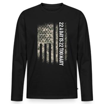 Veteran Selbstmordbewusstsein 22 pro Tag sind 22 z - Männer Premium Bio Langarmshirt - Schwarz - Vorne - Nico (187cm)