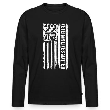 22 ein Tag Veteran Lives Matter Selbstmordbewussts - Männer Premium Bio Langarmshirt - Schwarz - Vorne - Nico (187cm)