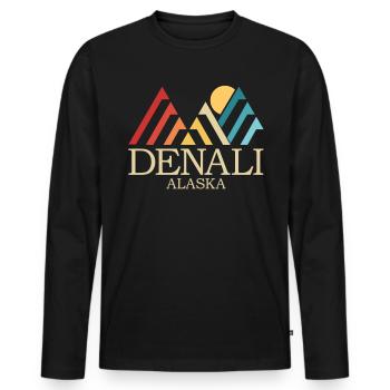 Denali Nationalpark Denali Alaska Denali - Männer Premium Bio Langarmshirt - Schwarz - Vorne - Nico (187cm)