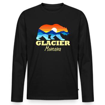 Gletscher Nationalpark Bären Gletscher Montana Gle - Männer Premium Bio Langarmshirt - Schwarz - Vorne - Nico (187cm)