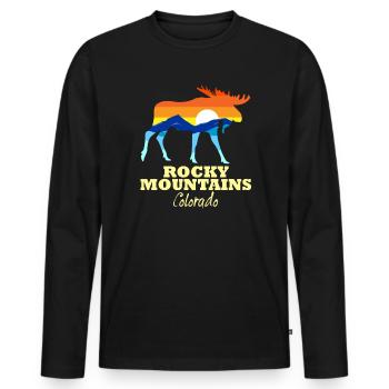 Rocky Mountains National Park Colorado Mountains - Männer Premium Bio Langarmshirt - Schwarz - Vorne - Nico (187cm)