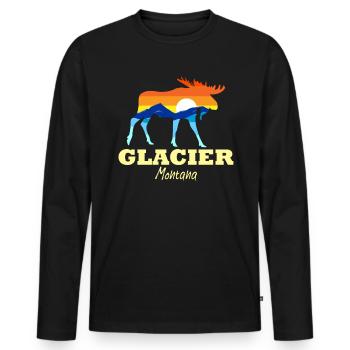 Gletscher Nationalpark Moose Glacier Montana - Männer Premium Bio Langarmshirt - Schwarz - Vorne - Nico (187cm)