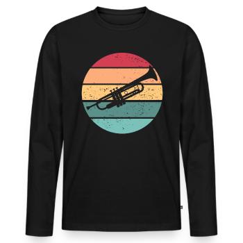 Trompete Sunset Trompete Player School Band Trompe - Männer Premium Bio Langarmshirt - Schwarz - Vorne - Nico (187cm)
