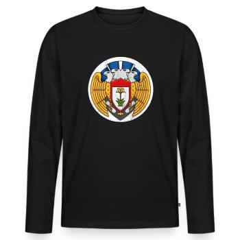 100. Bombengruppe WW2 Der blutige hundertste Patch - Männer Premium Bio Langarmshirt - Schwarz - Vorne - Nico (187cm)