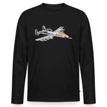 A-10 Warthog Military Airplane Jet Aircraft A10 - Männer Premium Bio Langarmshirt - Schwarz - Vorne - Nico (187cm)