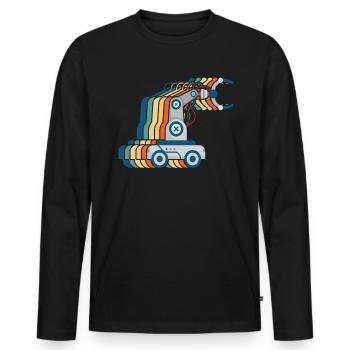 Retro -Roboter Vintage Robotics Engineer Robotics - Männer Premium Bio Langarmshirt - Schwarz - Vorne - Nico (187cm)