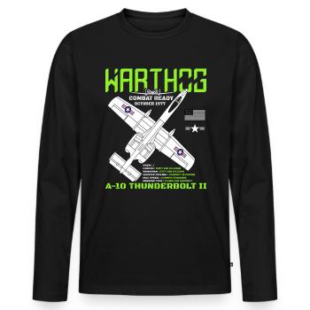 A-10 Warthog Fighter Jet Specs Military Warthog - Männer Premium Bio Langarmshirt - Schwarz - Vorne - Nico (187cm)