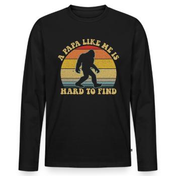 Ein Papa wie ich ist schwer, Retro Bigfoot Papa zu - Männer Premium Bio Langarmshirt - Schwarz - Vorne - Nico (187cm)