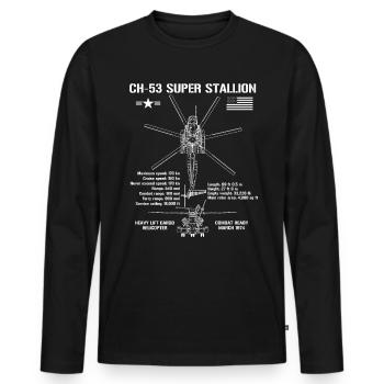 CH-53 Super Stallion Attack Hubschrauberspezifikat - Männer Premium Bio Langarmshirt - Schwarz - Vorne - Nico (187cm)