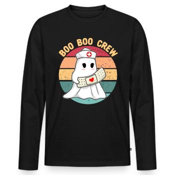 Boo Boo Crew Krankenschwester Halloween Krankensch - Männer Premium Bio Langarmshirt - Schwarz - Vorne - Nico (187cm)