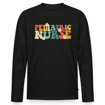 Pädiatrische Krankenschwestern Krankenschwester Wo - Männer Premium Bio Langarmshirt - Schwarz - Vorne - Nico (187cm)
