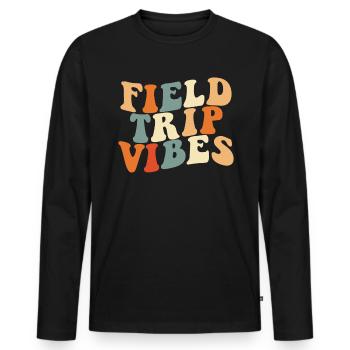 Field Trip Vibes Student Kids Retro Lehrer - Männer Premium Bio Langarmshirt - Schwarz - Vorne - Nico (187cm)