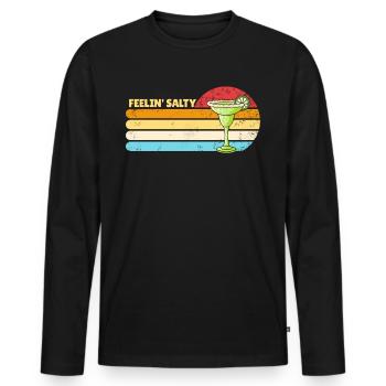 Feelin' Salty Margarita Retro Cinco de Mayo Lustig - Männer Premium Bio Langarmshirt - Schwarz - Vorne - Nico (187cm)