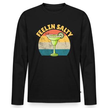Feelin' Salty Margarita Retro Cinco de Mayo Lustig - Männer Premium Bio Langarmshirt - Schwarz - Vorne - Nico (187cm)