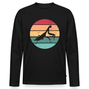 Gottesanbeterin Retro Entomologe Gottesanbeterin - Männer Premium Bio Langarmshirt - Schwarz - Vorne - Nico (187cm)
