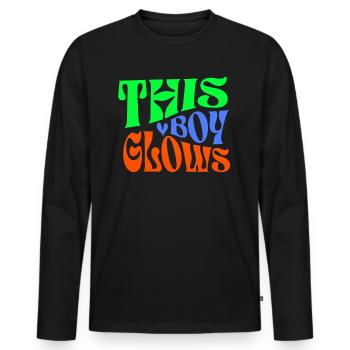 This Boy Glows Men's 80s Disco Boys Glow Day - Männer Premium Bio Langarmshirt - Schwarz - Vorne - Nico (187cm)