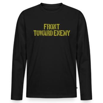 Front der Claymore-Mine in Richtung der feindliche - Männer Premium Bio Langarmshirt - Schwarz - Vorne - Nico (187cm)