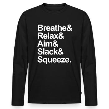 MESSING. Akronym für Grundlagen des Militärschieße - Männer Premium Bio Langarmshirt - Schwarz - Vorne - Nico (187cm)