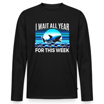 I've been waiting all year for this week Retro Lov - Men's Premium Organic Long Sleeve Shirt - black - Front - Nico (187cm)