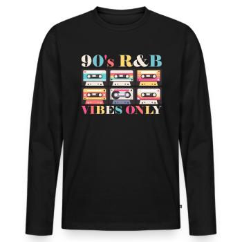 Nur 90er R&B Vibes Kassettenliebhaber 90er R&B - Männer Premium Bio Langarmshirt - Schwarz - Vorne - Nico (187cm)