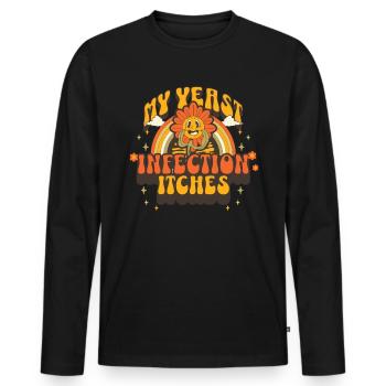 Meine Hefe-Infektion juckt für Frauen. Peinlich - Männer Premium Bio Langarmshirt - Schwarz - Vorne - Nico (187cm)