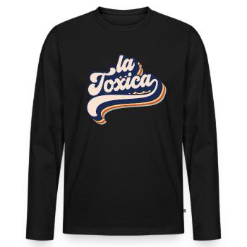La Toxica Retro Lustige giftige Frau Damen La Toxi - Männer Premium Bio Langarmshirt - Schwarz - Vorne - Nico (187cm)