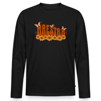 Maestra Spanischlehrerin Fremdsprache Maestra - Männer Premium Bio Langarmshirt - Schwarz - Vorne - Nico (187cm)