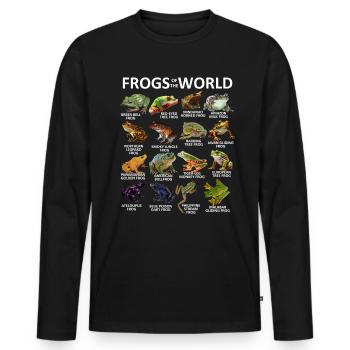 Frösche der Welt lieben Frösche, Herpetologie für - Männer Premium Bio Langarmshirt - Schwarz - Vorne - Nico (187cm)