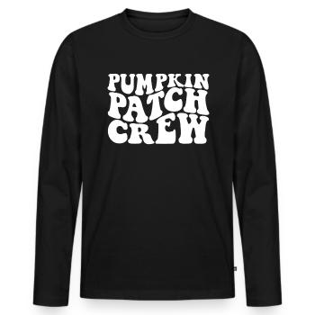 Pumpkin Patch Crew Family Halloween Pumpkin Patch - Men's Premium Organic Long Sleeve Shirt - black - Front - Nico (187cm)