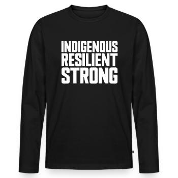 Tag der indigenen, widerstandsfähigen und starken - Männer Premium Bio Langarmshirt - Schwarz - Vorne - Nico (187cm)
