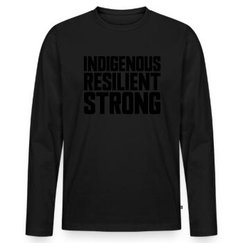 Tag der indigenen, widerstandsfähigen und starken - Männer Premium Bio Langarmshirt - Schwarz - Vorne - Nico (187cm)