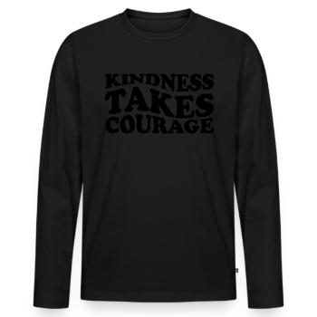La gentillesse demande du courage, Journée de l’unité - T-shirt manches longues Premium bio Homme - noir - Devant - Nico (187cm)
