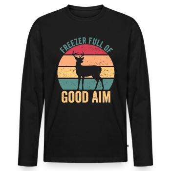 Gefrierschrank voller guter Zieljäger-Männerjagd - Männer Premium Bio Langarmshirt - Schwarz - Vorne - Nico (187cm)