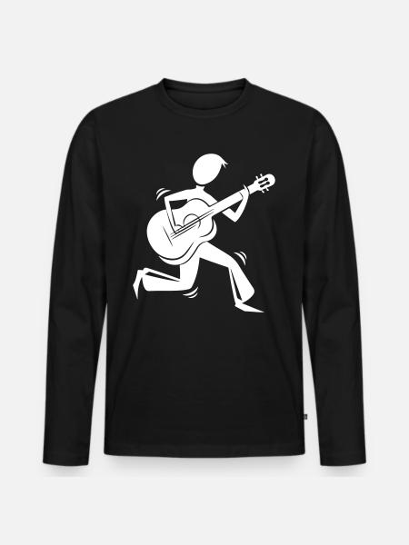 Musician Guitarist - Men's Premium Organic Long Sleeve Shirt - black