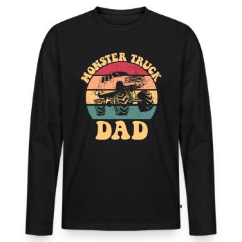 Monster Truck Papa - Männer Premium Bio Langarmshirt - Schwarz - Vorne - Nico (187cm)
