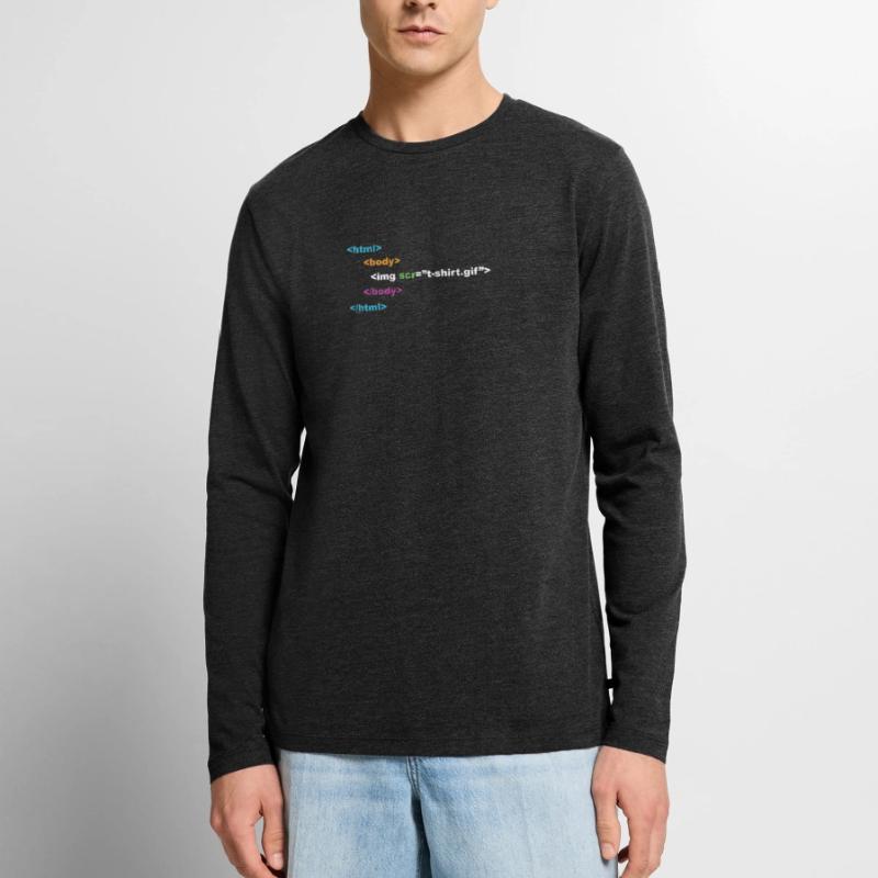 html programmer computer nerd Men's Premium Organic Long Sleeve Shirt