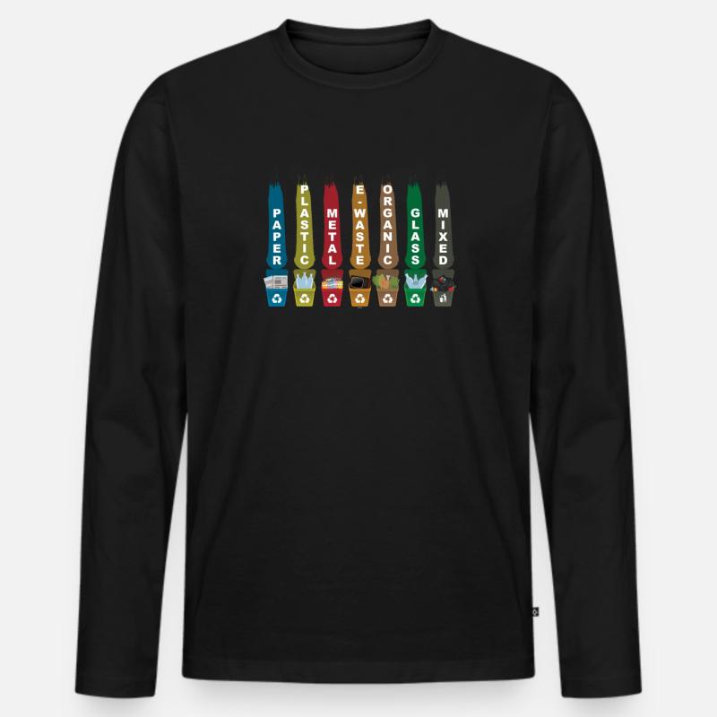 Recyceln Sie Müll - Männer Premium Bio Langarmshirt - Schwarz