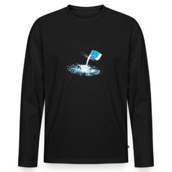 Galaxy Milk Milkyway Outer Space - Men's Premium Organic Long Sleeve Shirt - black - Front - Nico (187cm)